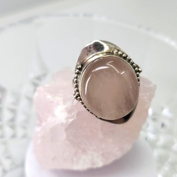 Sterling Silver Rose Quartz Ring - Picture 5 of 5